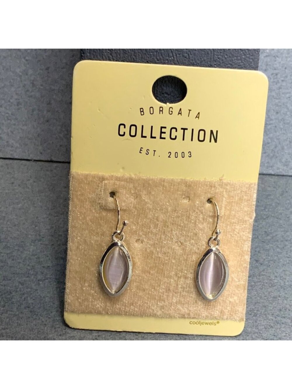 Borgata Collection Pierced Earrings 1.25 In Dangle Purple Silver Ellipse Retro